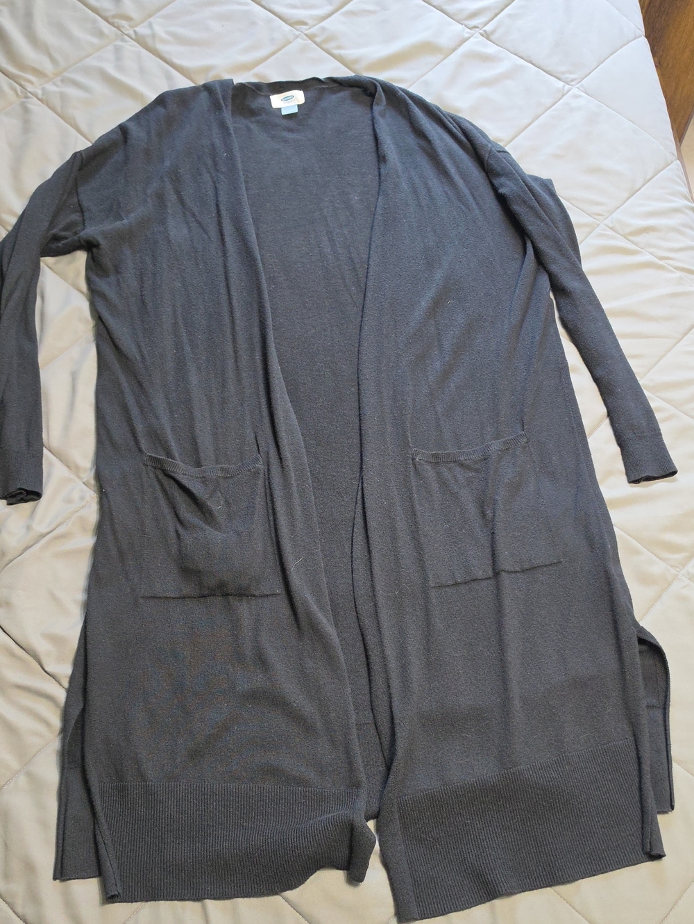 Old Navy Charcoal Open-Front Long Cardigan with Pockets
